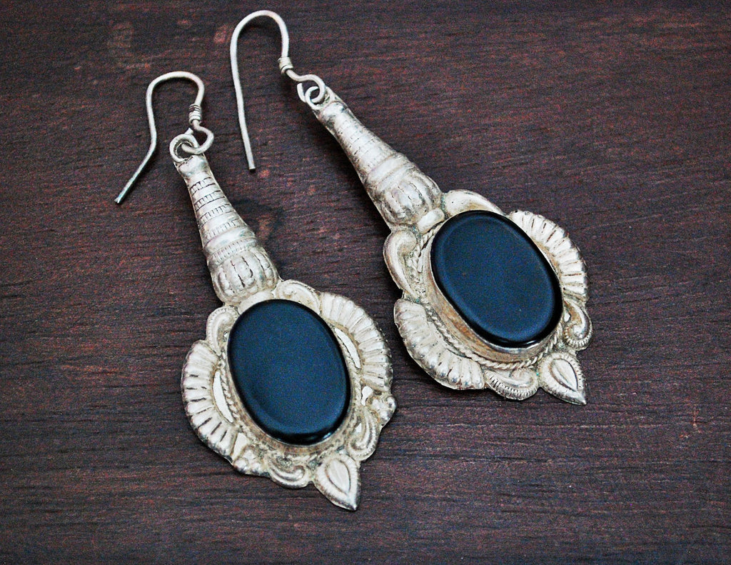 Ethnic Onyx Earrings from India