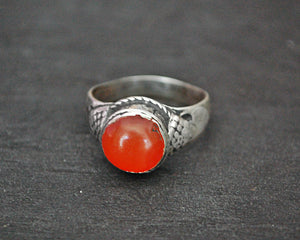 Antique Afghani Carnelian Ring - Size 7.5