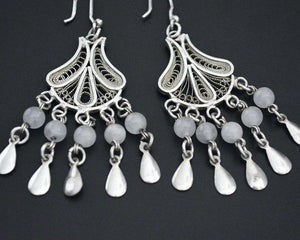 Moonstone Filigree Chandelier Earrings