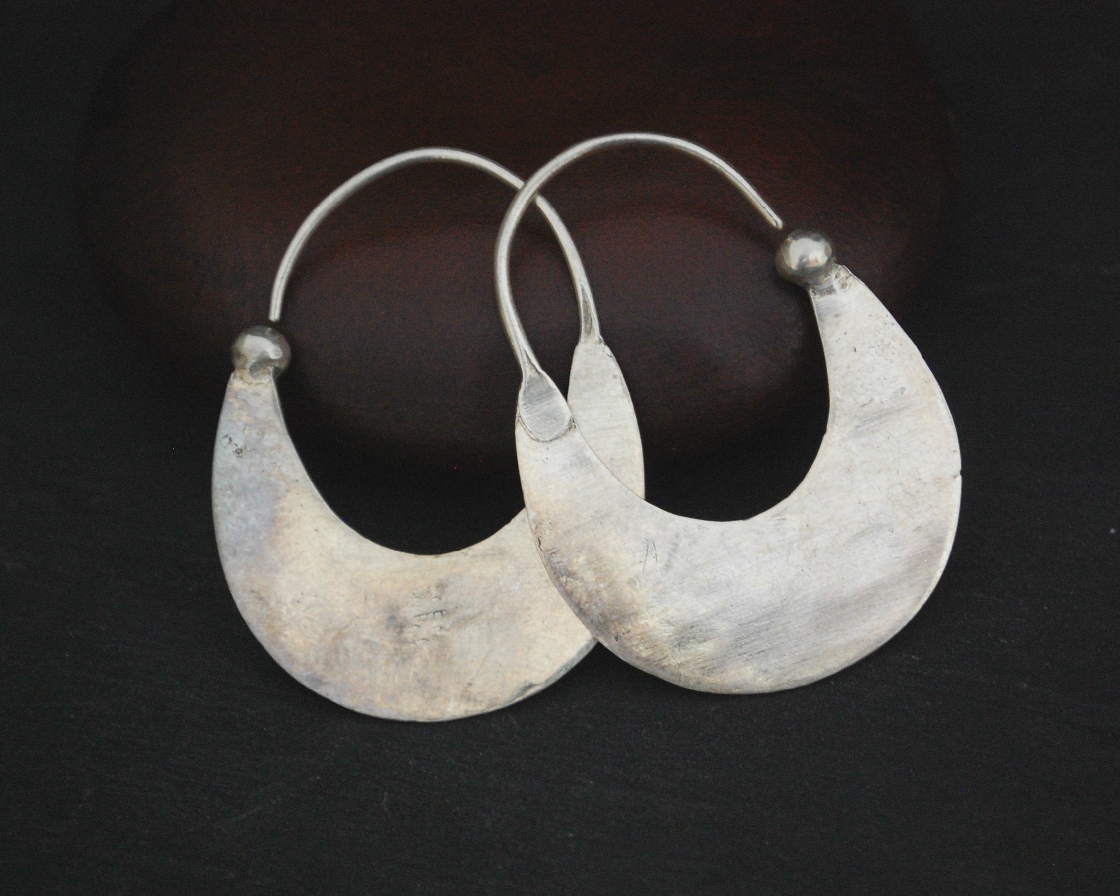 Tuareg Hoop Earrings with Carvings