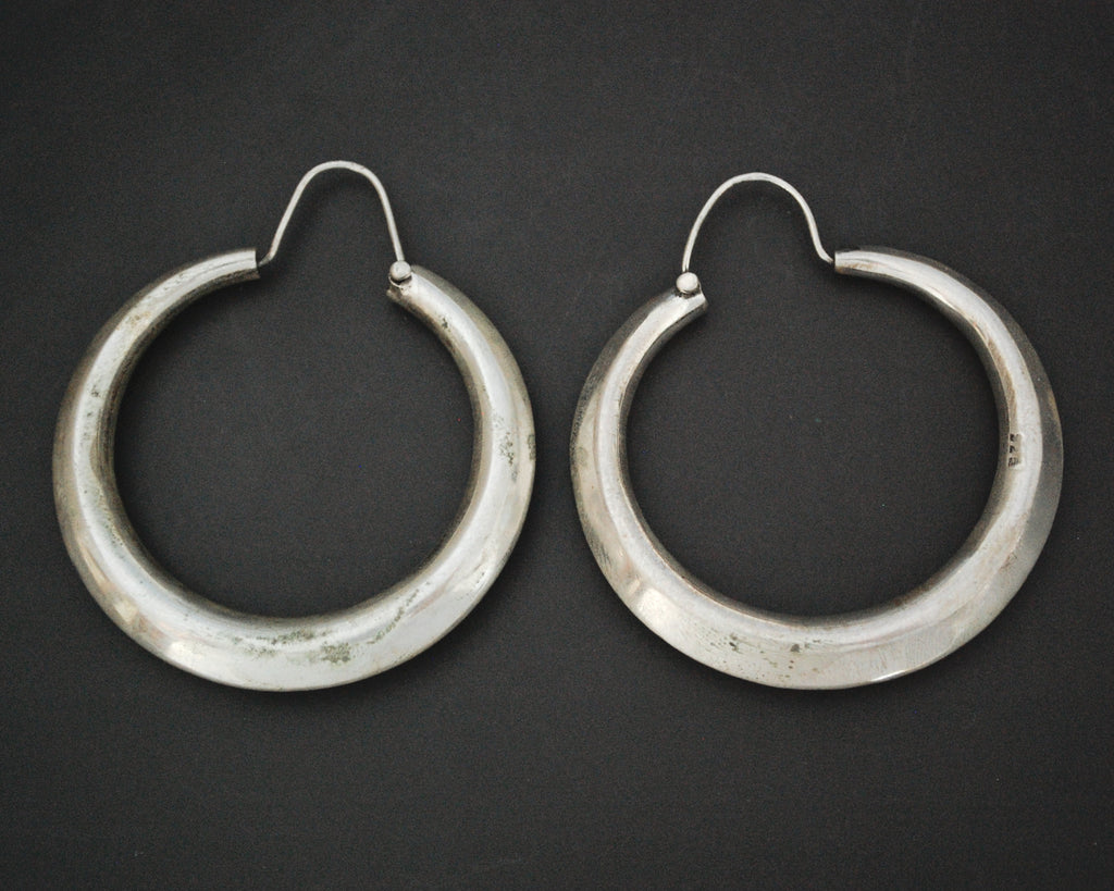 Huge Sterling Silver Hoop Earrings - XLARGE