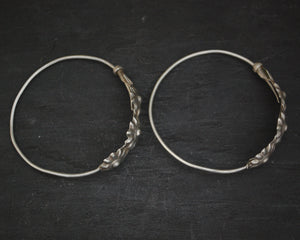 Antique Afghani Hoop Earrings with Flowers