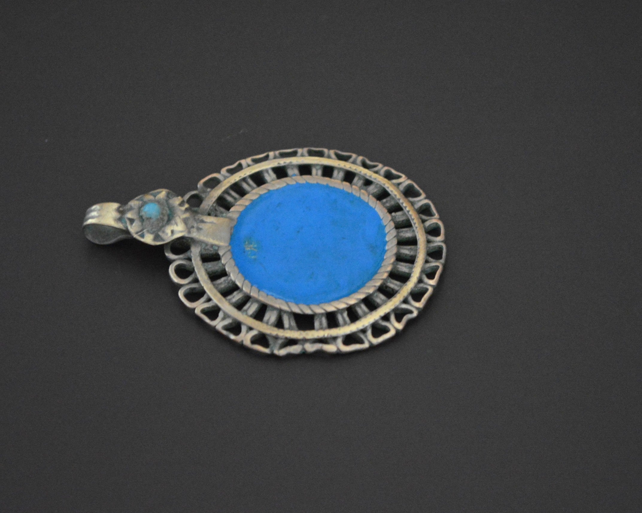 Afghani Enamelled Turquoise Pendant