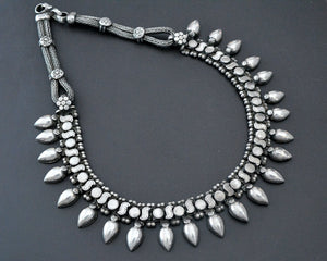 Short Indian Silver Choker Necklace