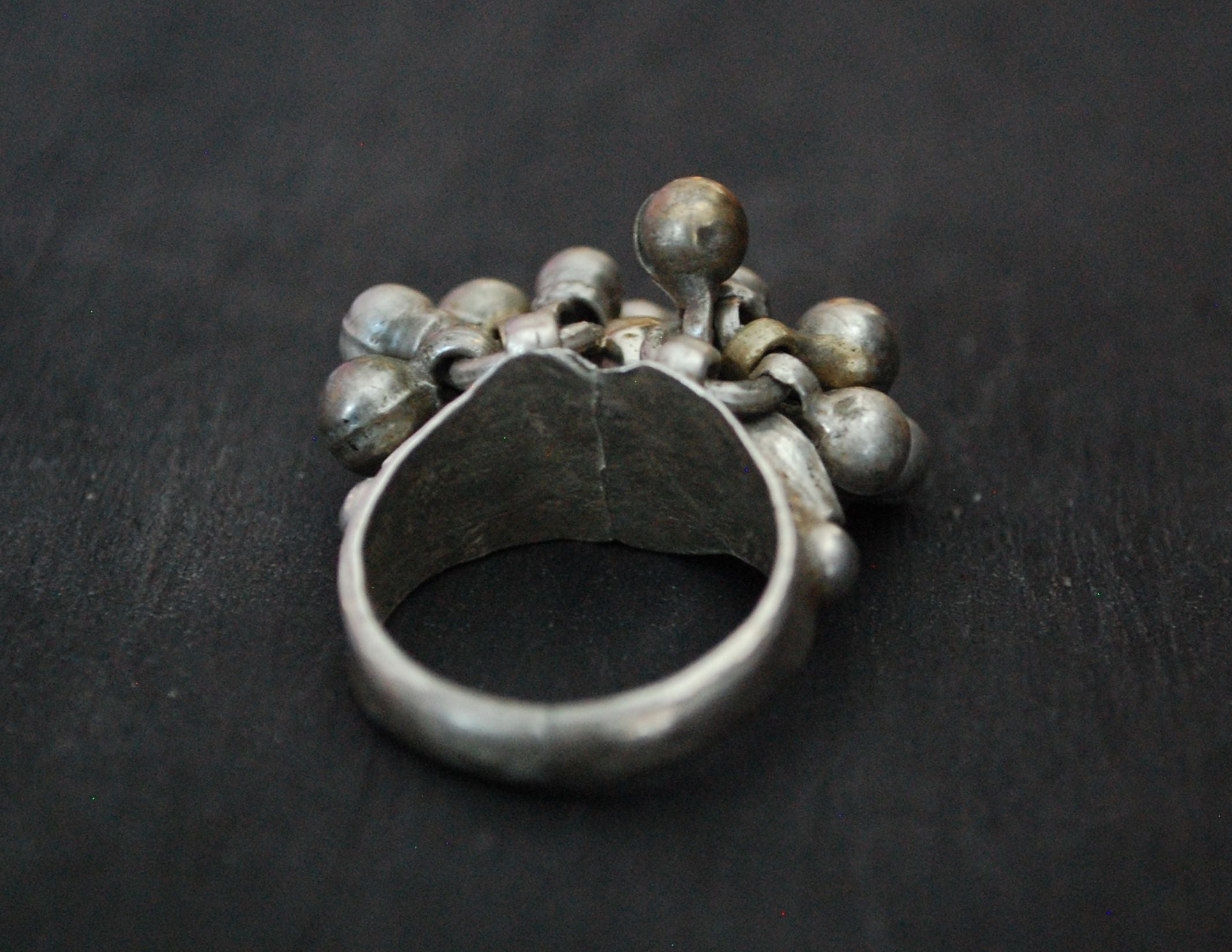 Old Rajasthani Silver Ring with Bells - Size 6.25