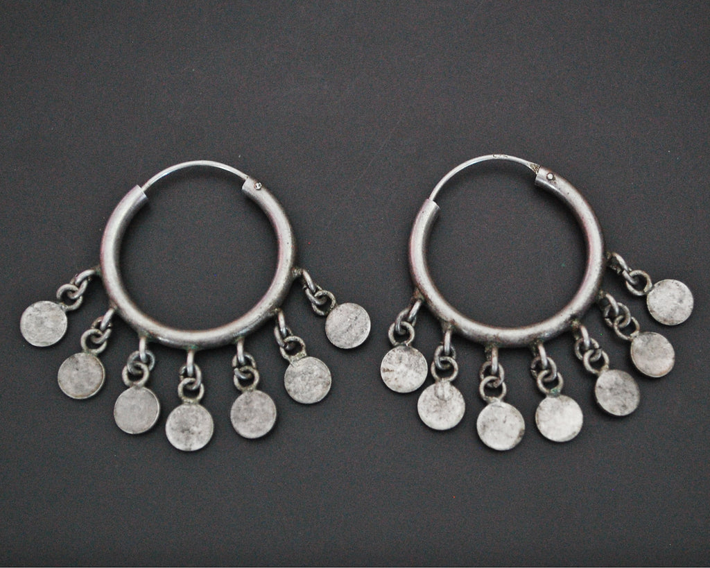 Ethnic Hoop Earrings with Dangles