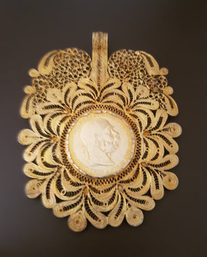 Balkans Albanian Filigree Gilded Costume Pendant