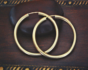 Large Gilded Hoop Earrings