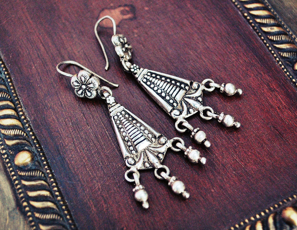 Rajasthani Silver Earrings with Bells