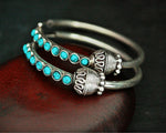 Ethnic Hoop Earrings with Turquoise