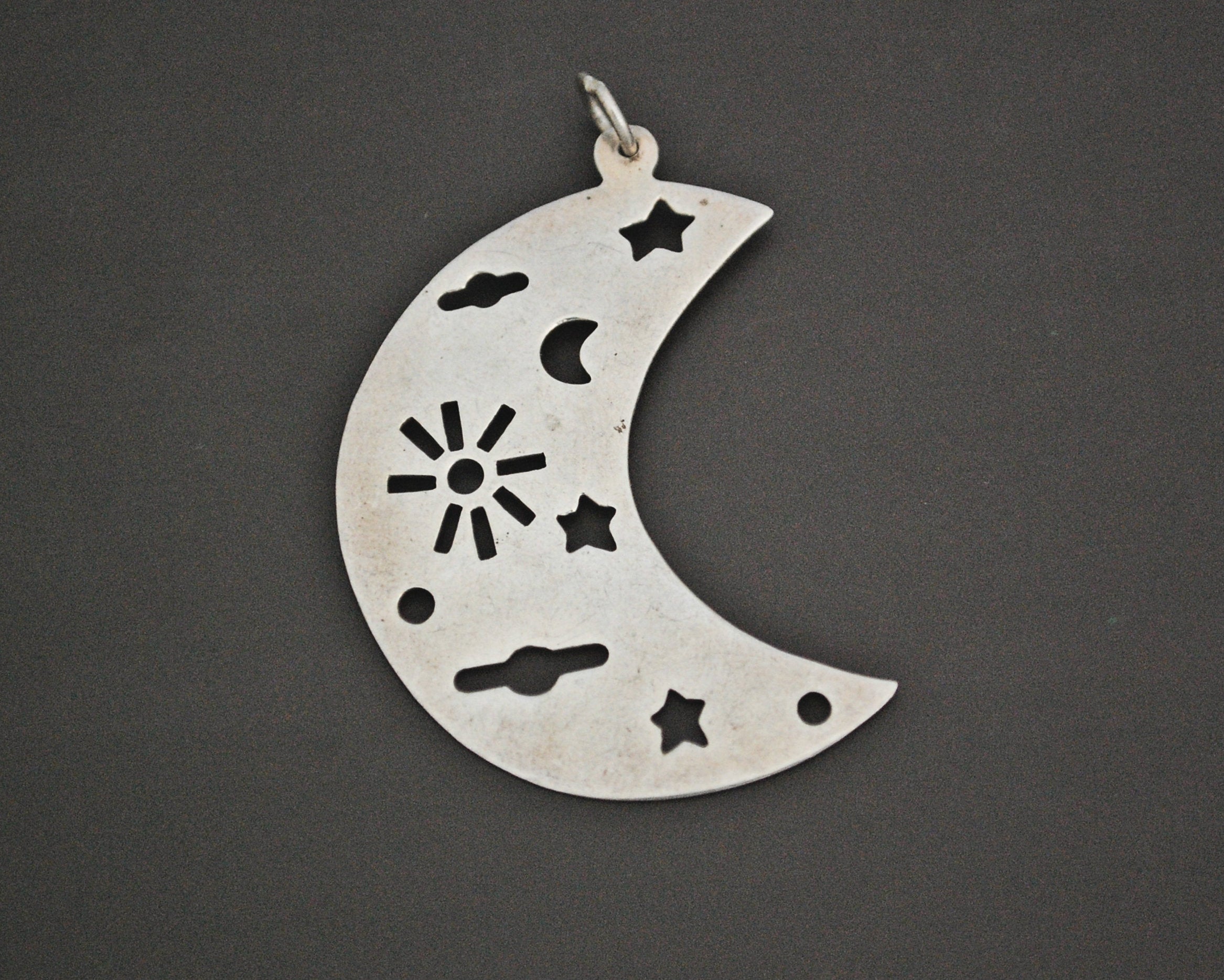 Crescent Moon Pendant - Sterling Silver