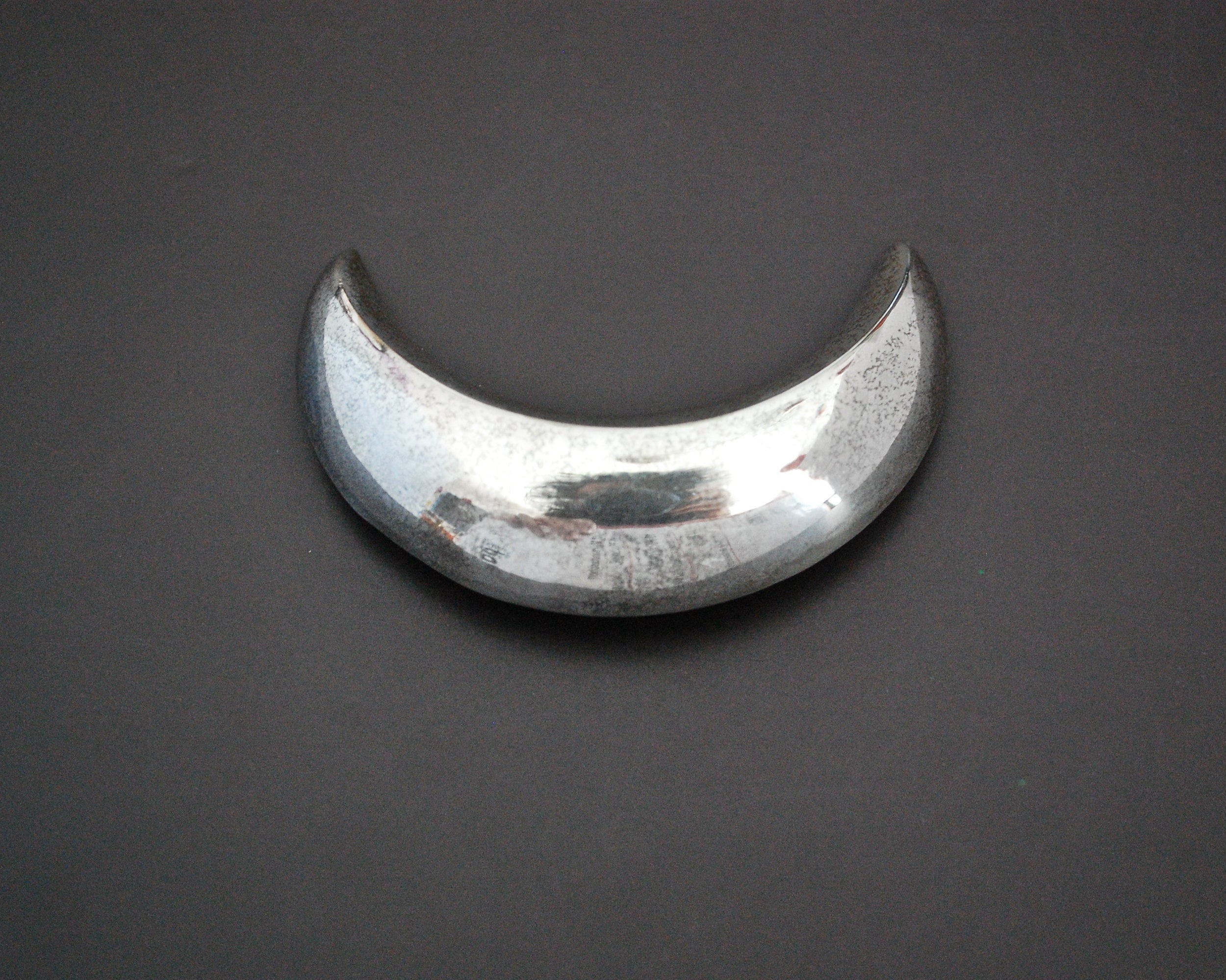 Large Sterling Silver Crescent Moon Brooch