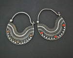 Ethnic Coral Hoop Earrings