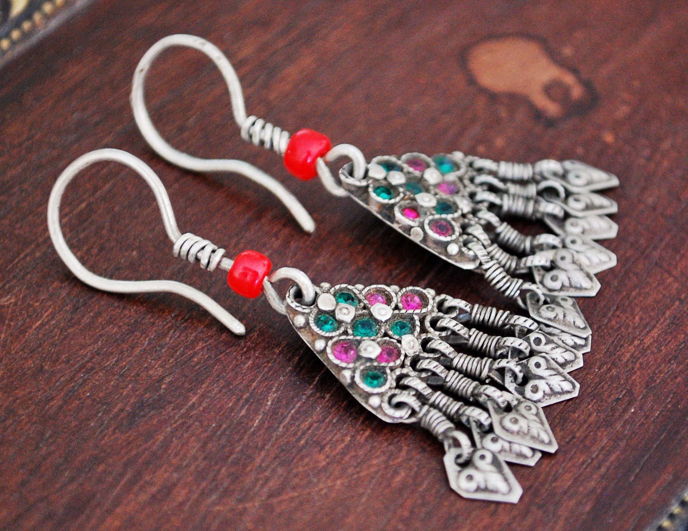 Afghani Earrings with Glass Stones