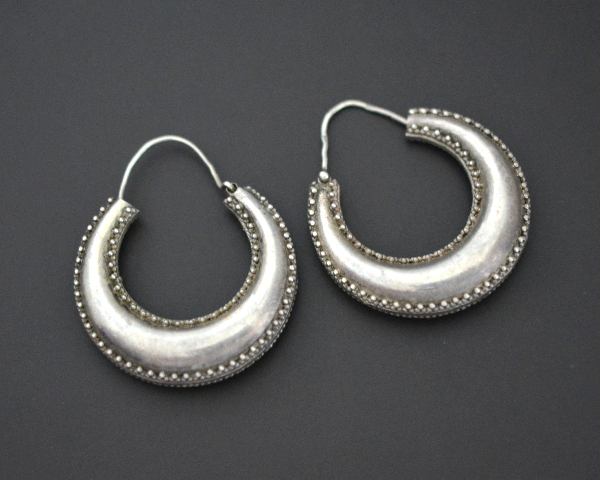 Ethnic Hoop Earrings with Dotwork - MEDIUM