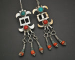 Uzbek Coral Turquoise Earrings