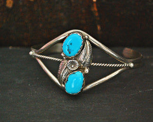 Navajo Turquoise Cuff Bracelet - Signed