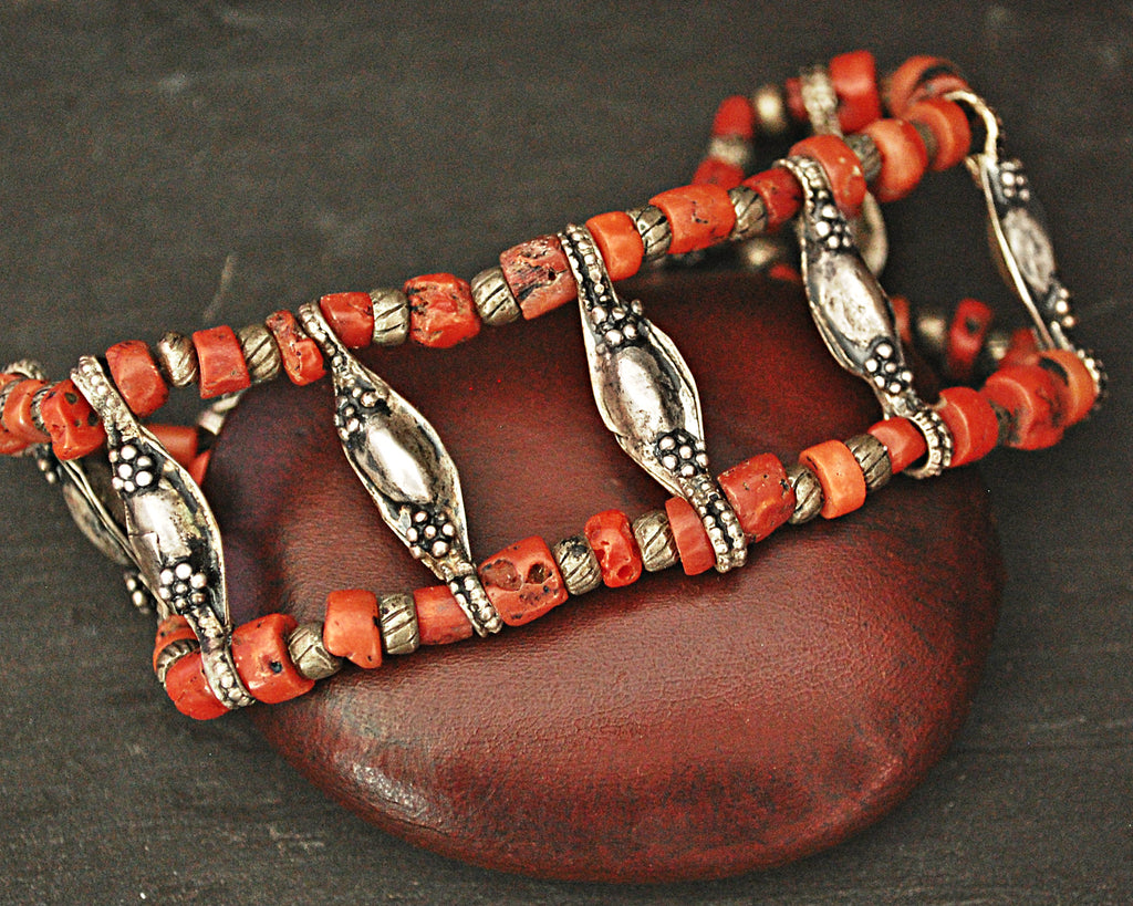 Antique Ladakh Coral Bracelet