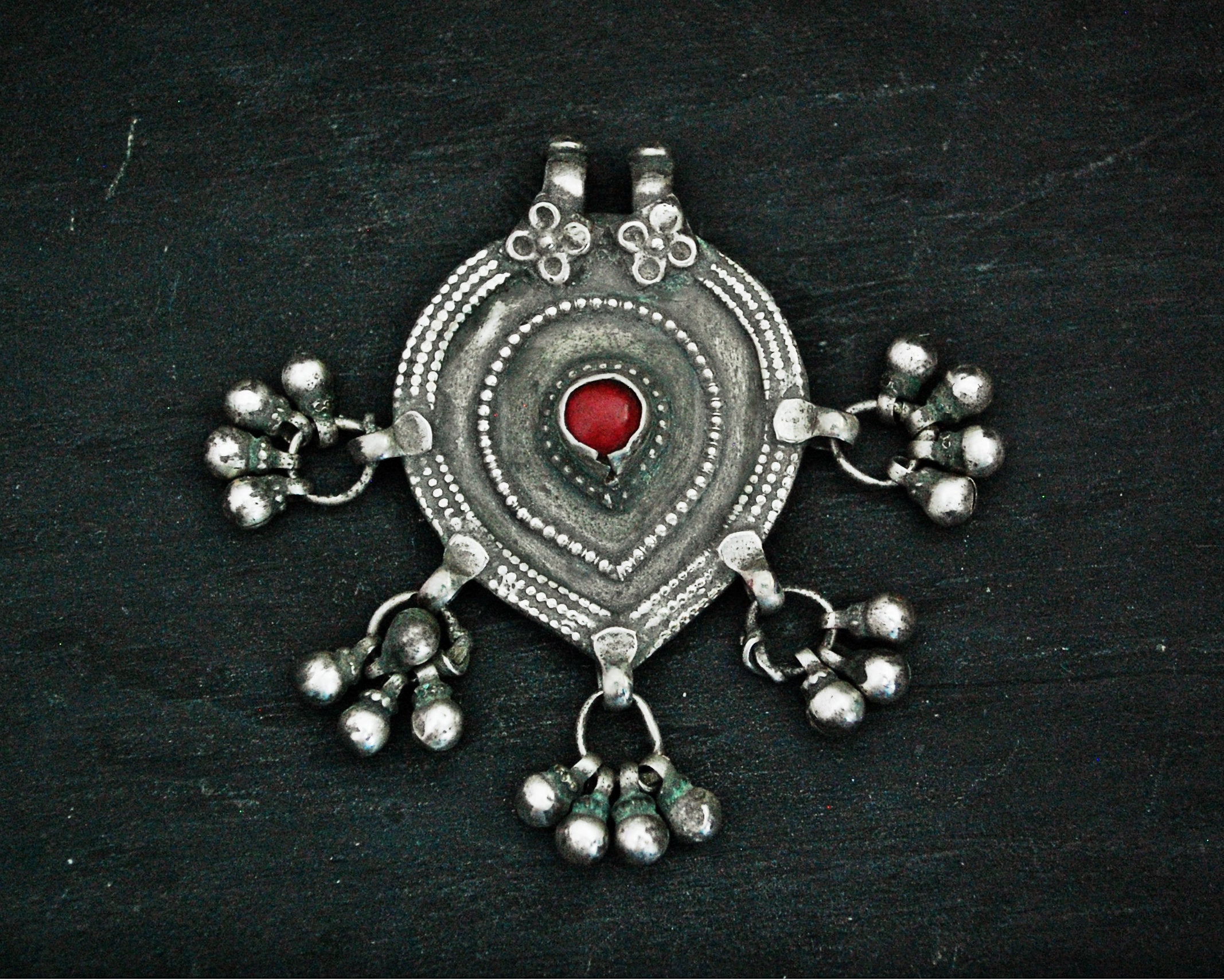 Rajasthani Silver Amulet with Bells