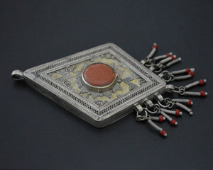 Kazakh Pendant with Dangles and Goldstone