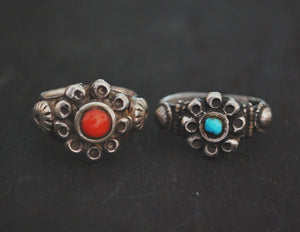 Rajasthani Tribal Coral Ring - Size 7