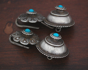 Old Rajasthani Tribal Earrings with Turquoise