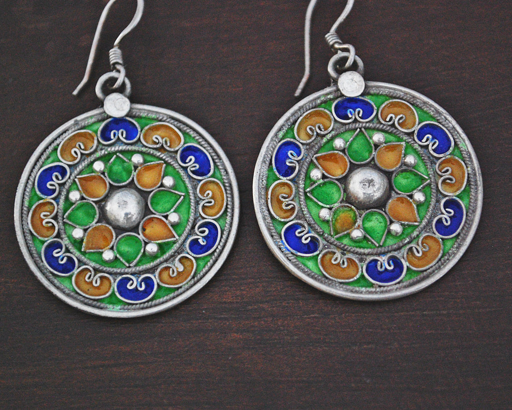 Berber Enamel Dangle Earrings