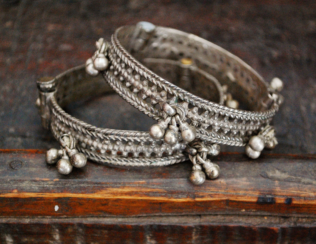 Rajasthani Bangle Bracelet with Bells - Set of Two