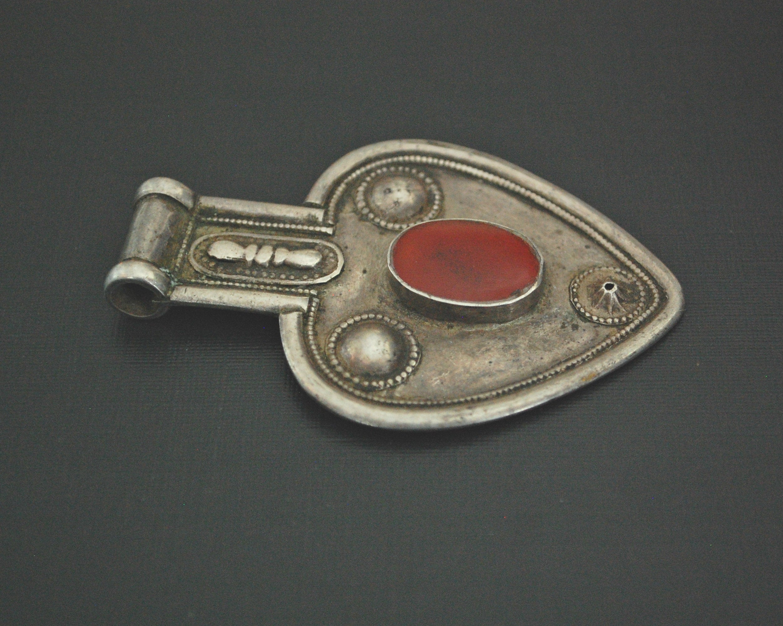 Turkmen Asyk Amulet Pendant with Carnelian