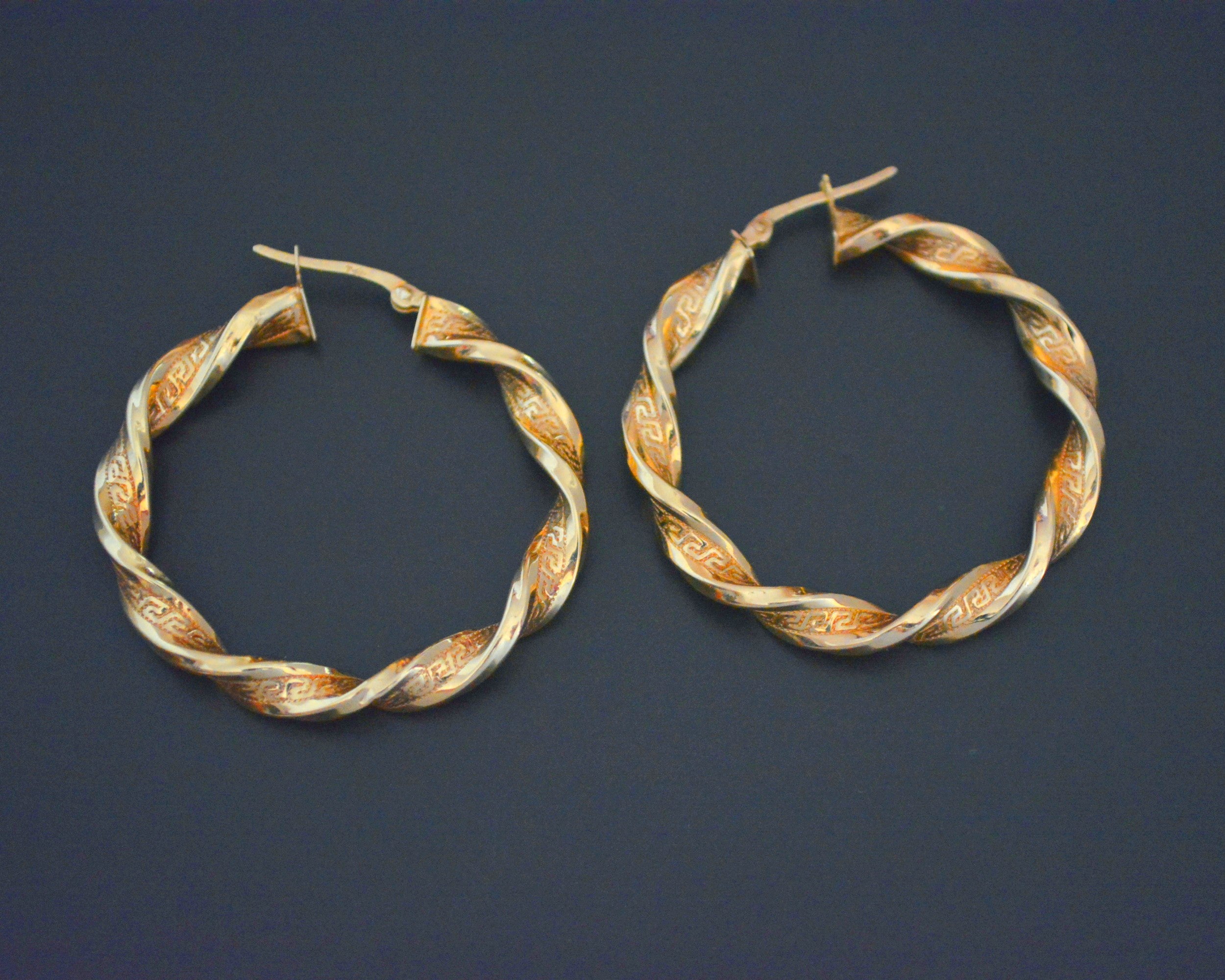 Buy Twisted Gold Hoops, Gold Hoop Earrings, Large Gold Hoops, Chunky Hoop  Earrings, Gifts for Her Online in India - Etsy