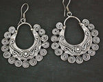 Bold Ethnic Silver Dangle Earrings