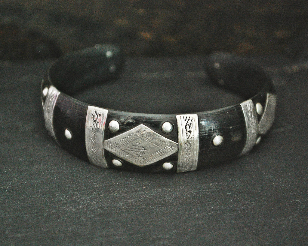 Tuareg Silver Cuff Bracelet with Engravings