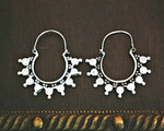 Ethnic Hoop Earrings - Sterling Silver