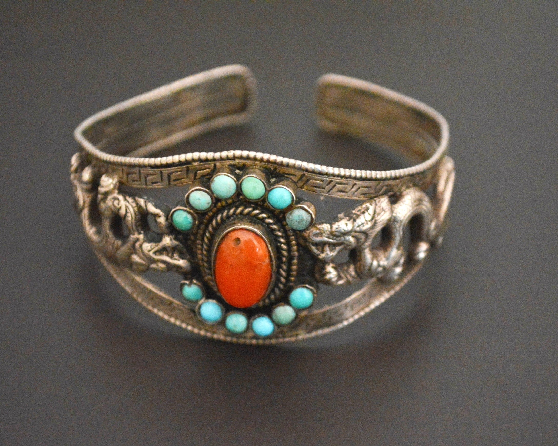 Historic Navajo Silver Turquoise Bracelet - Hoel's Indian Shop