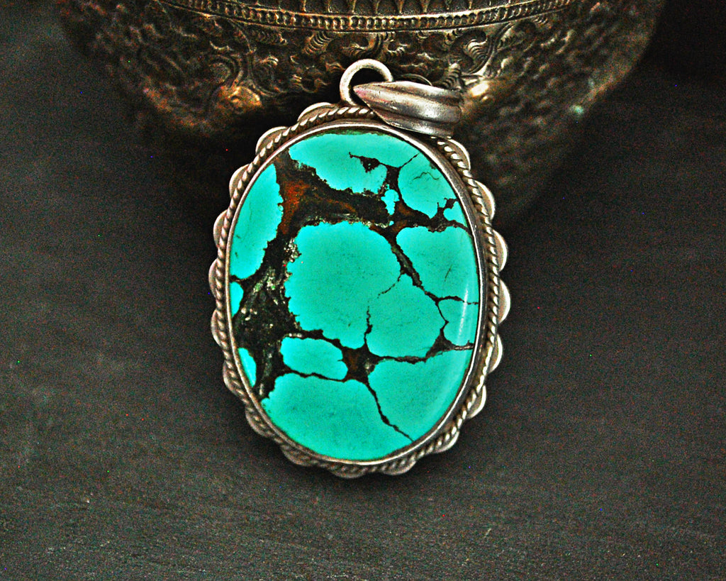 Large Turquoise Pendant from India