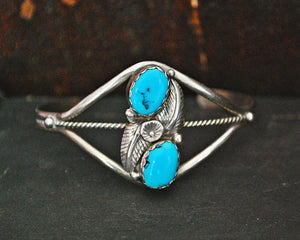 Navajo Turquoise Cuff Bracelet - Signed