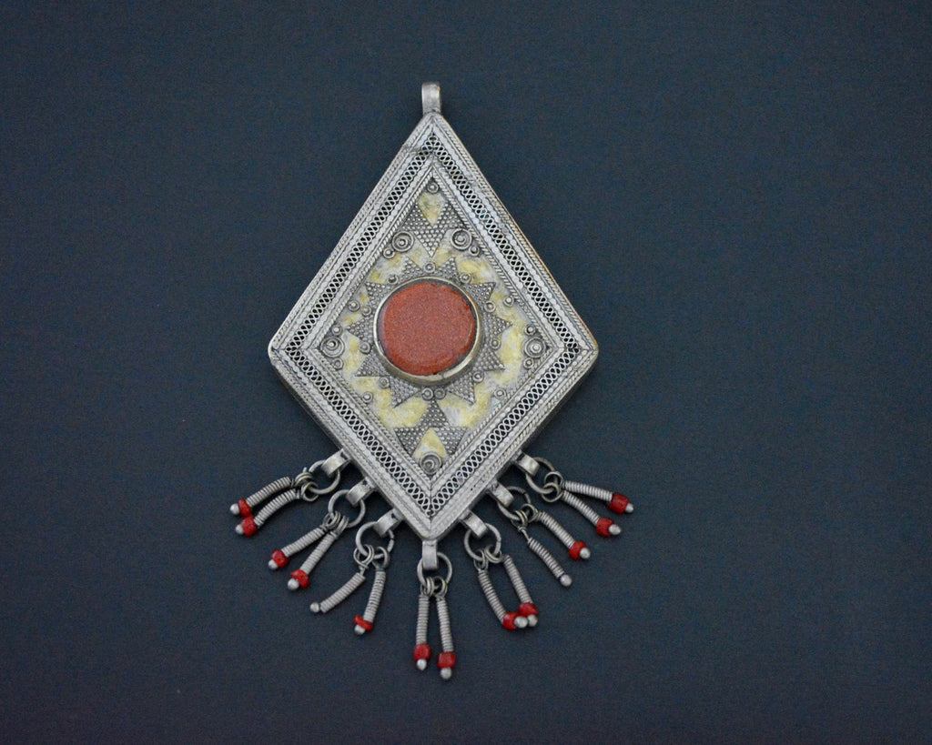 Kazakh Pendant with Dangles and Goldstone