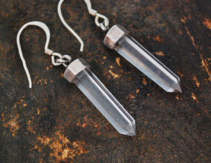 Crystal Quartz Point Earrings