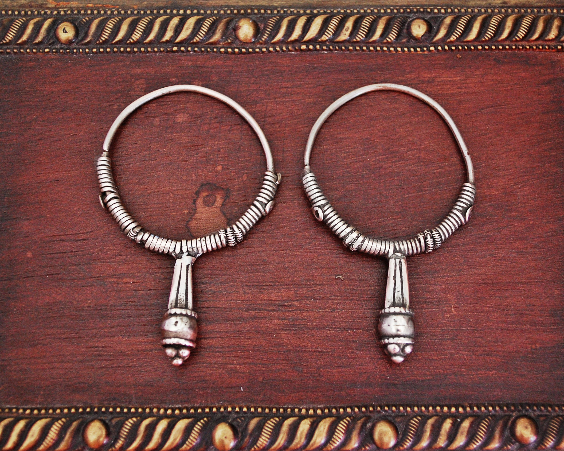 Old Rajasthani Tribal Hoop Earrings - LARGE