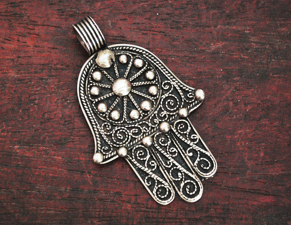 Moroccan Hamsa Silver Pendant