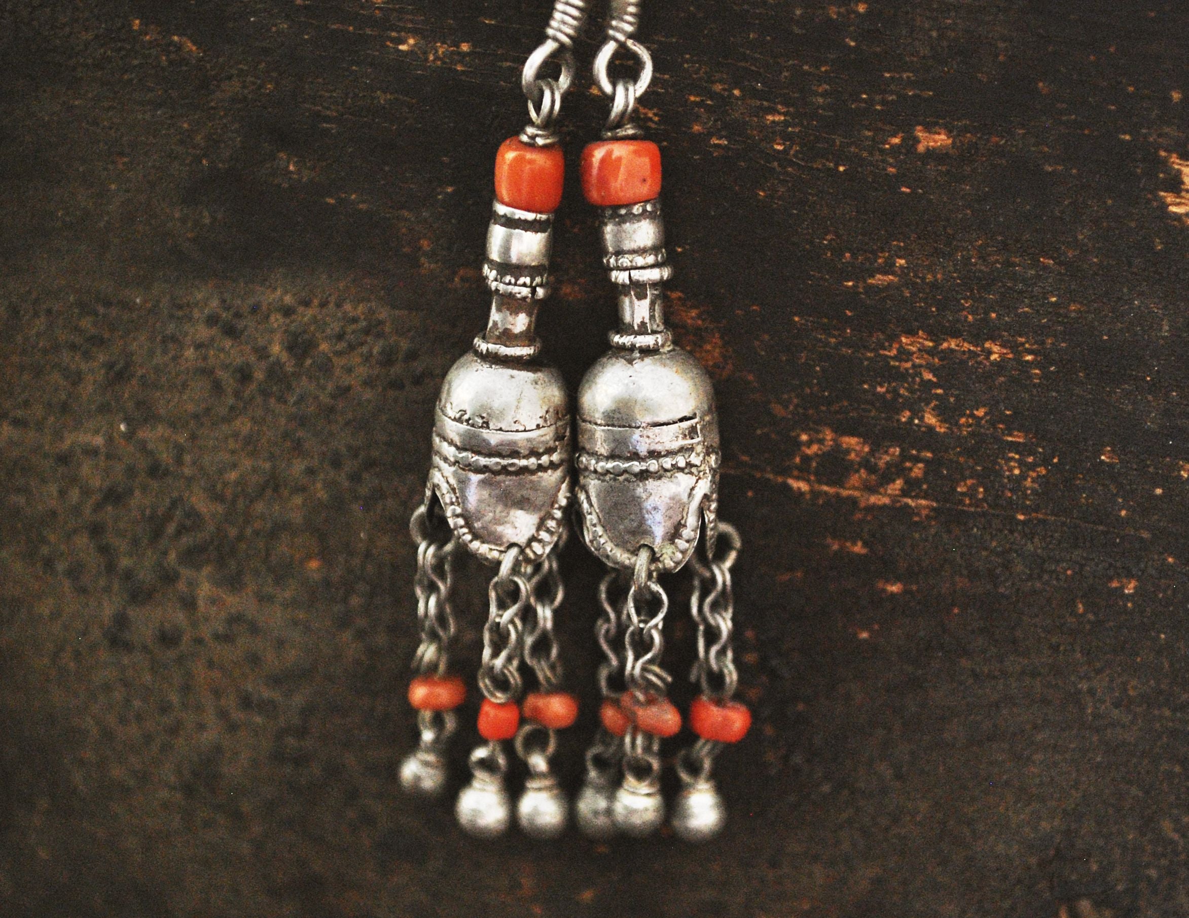 Uzbek Bukhara Coral Earrings