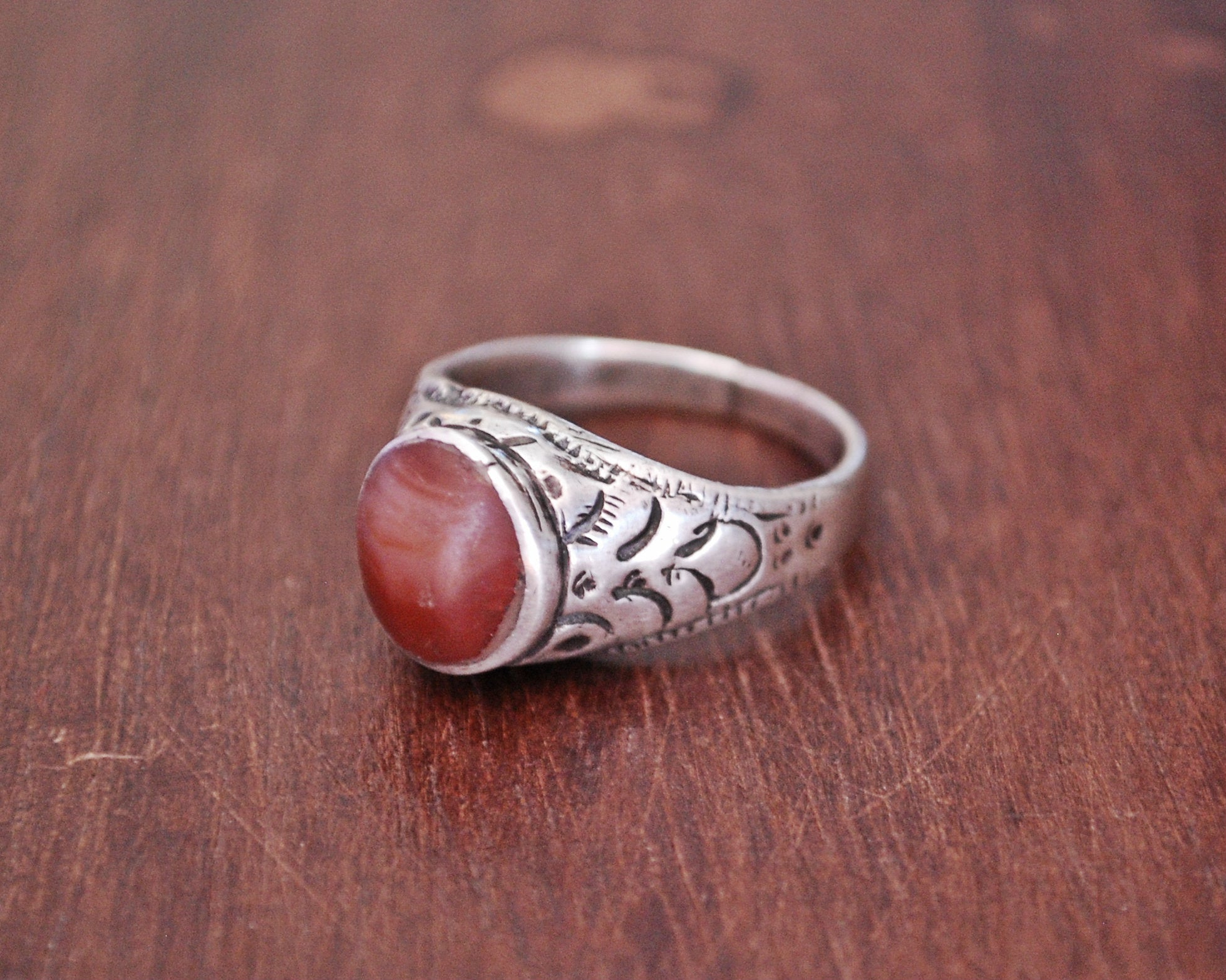 Afghani Carnelian Ring - Size 7.5