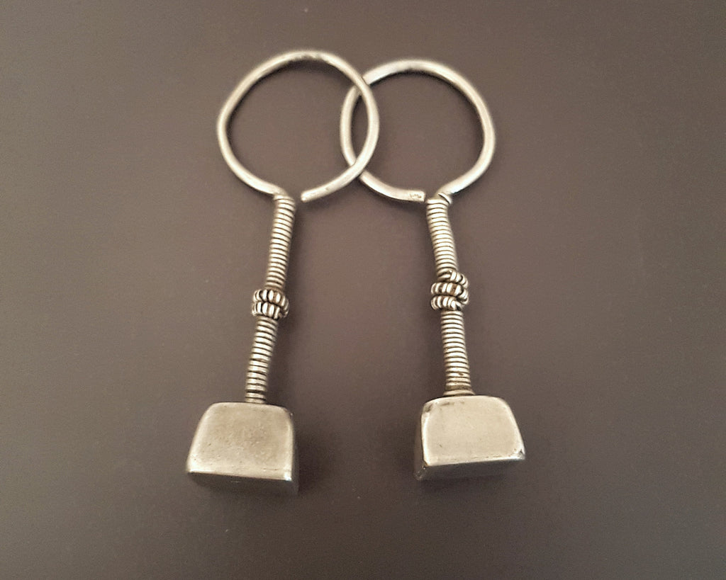 Old Gujarati Silver Earrings