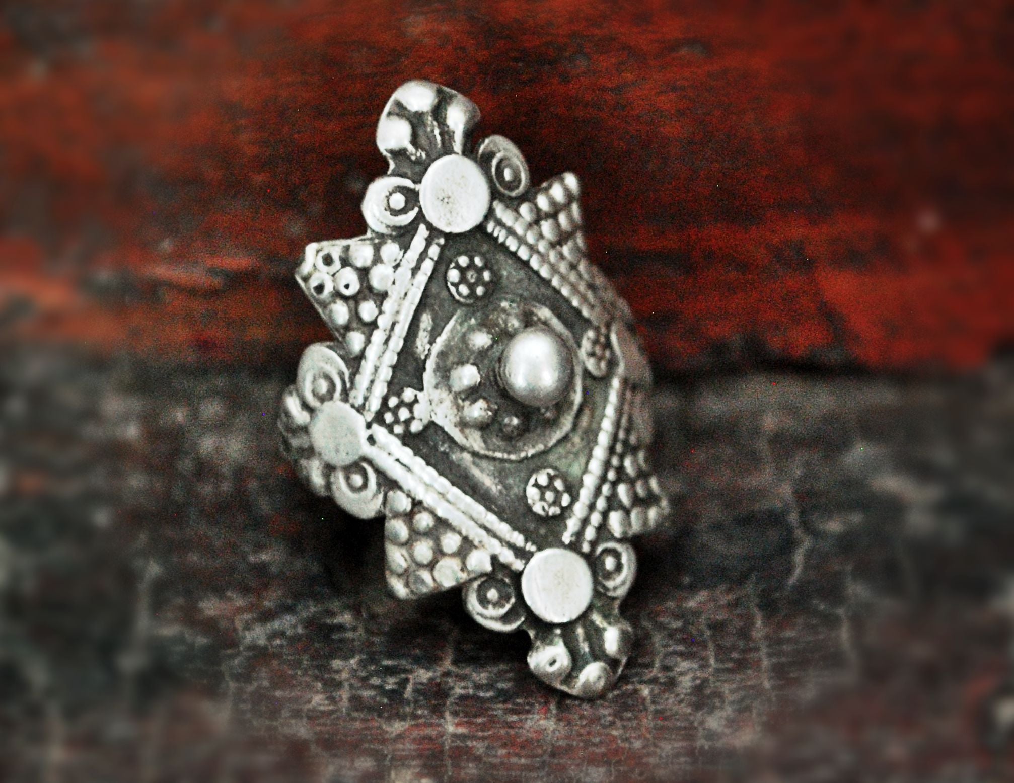 Antique Afghani Silver Ring - Size 9