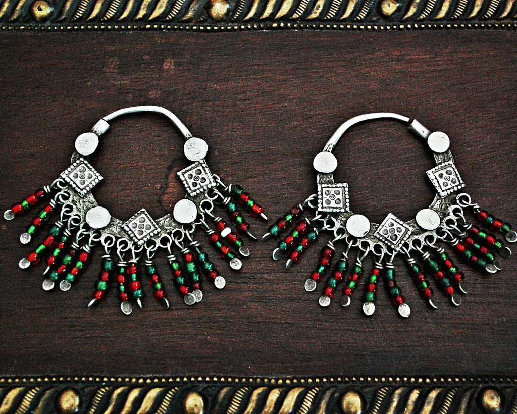 Afghani Hoop Earrings with Tassels