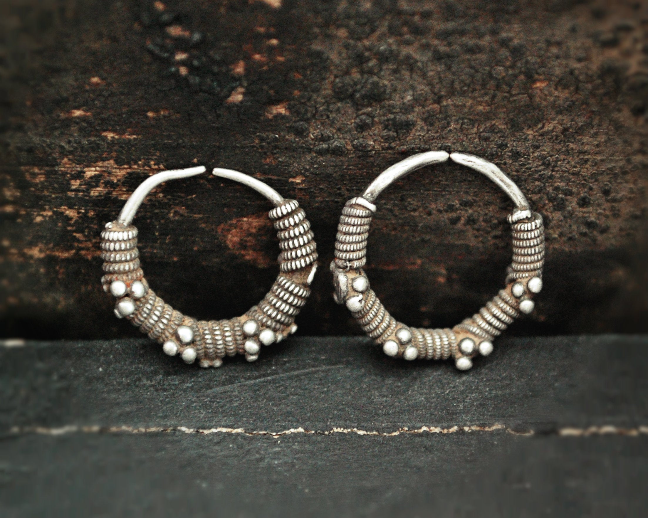 Antique Yemeni Tribal Hoop Earrings