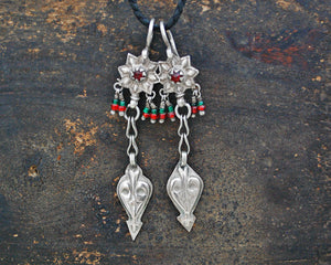 Afghani Tassel Earrings with Glass Stones