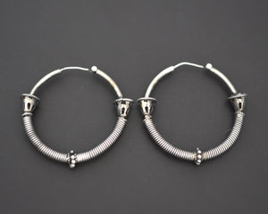 Ethnic Bali Hoop Earrings with Wire - Medium/Large