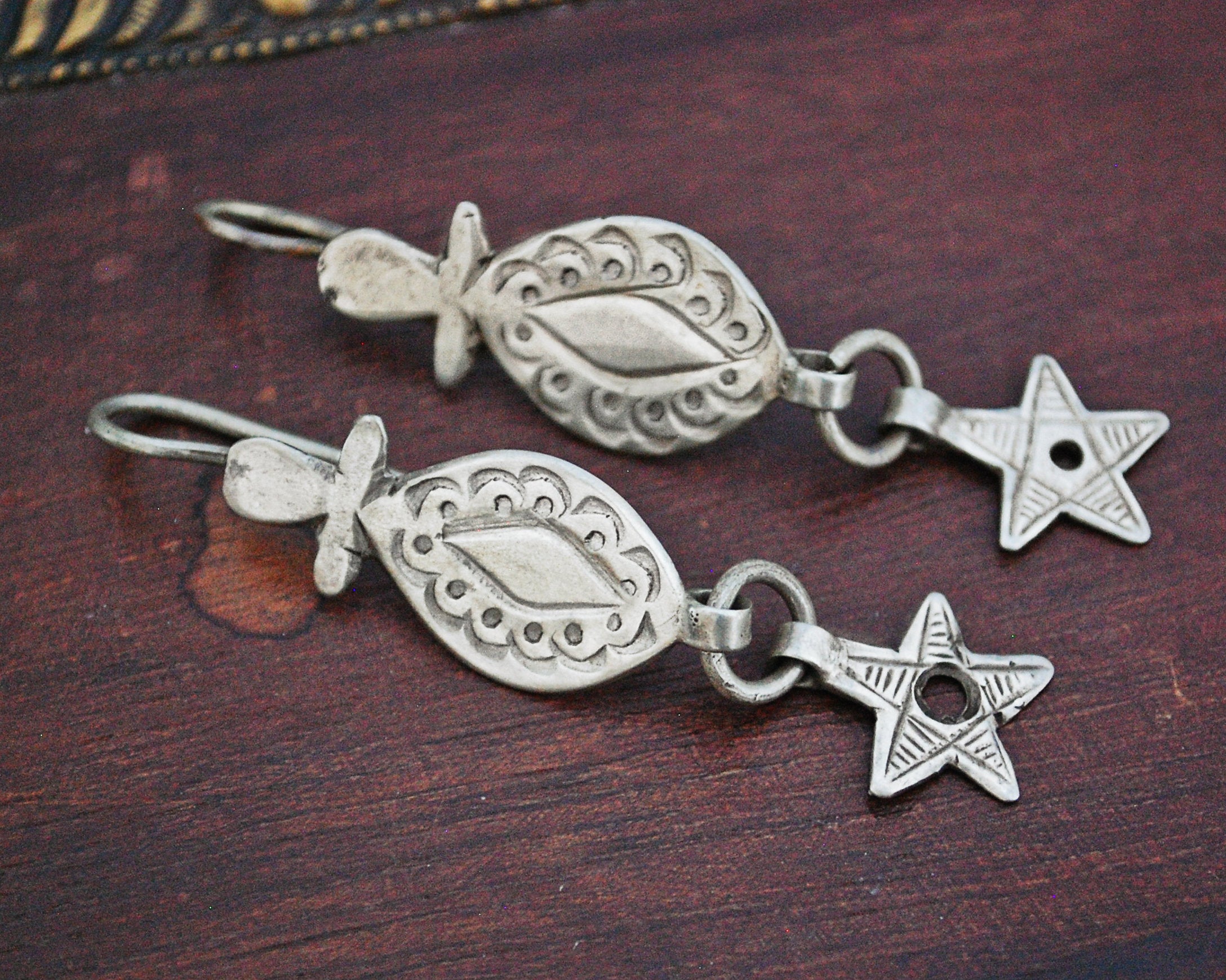 Old Berber Earrings with Stars