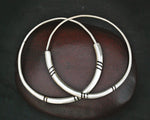 Tuareg Hoop Earrings with Ebony Inlay - LARGE